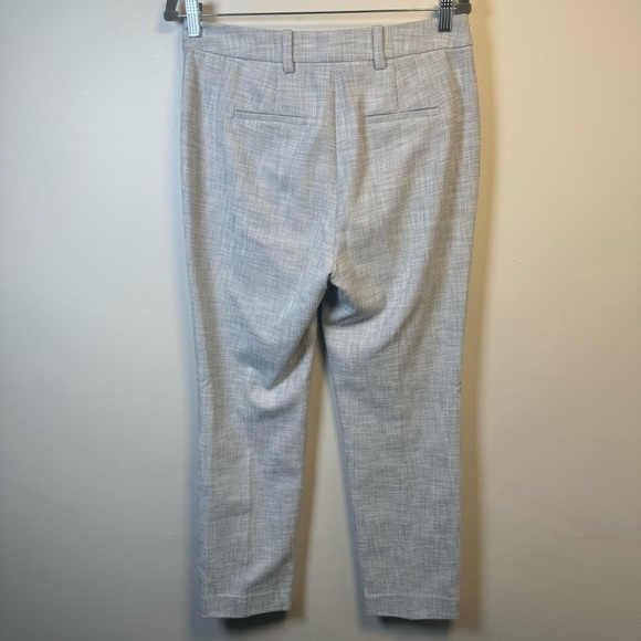 Rebecca Taylor Slub Straight Ankle Length Dove Gray Tweed Dress Pants Size 6 - Picture 4 of 7